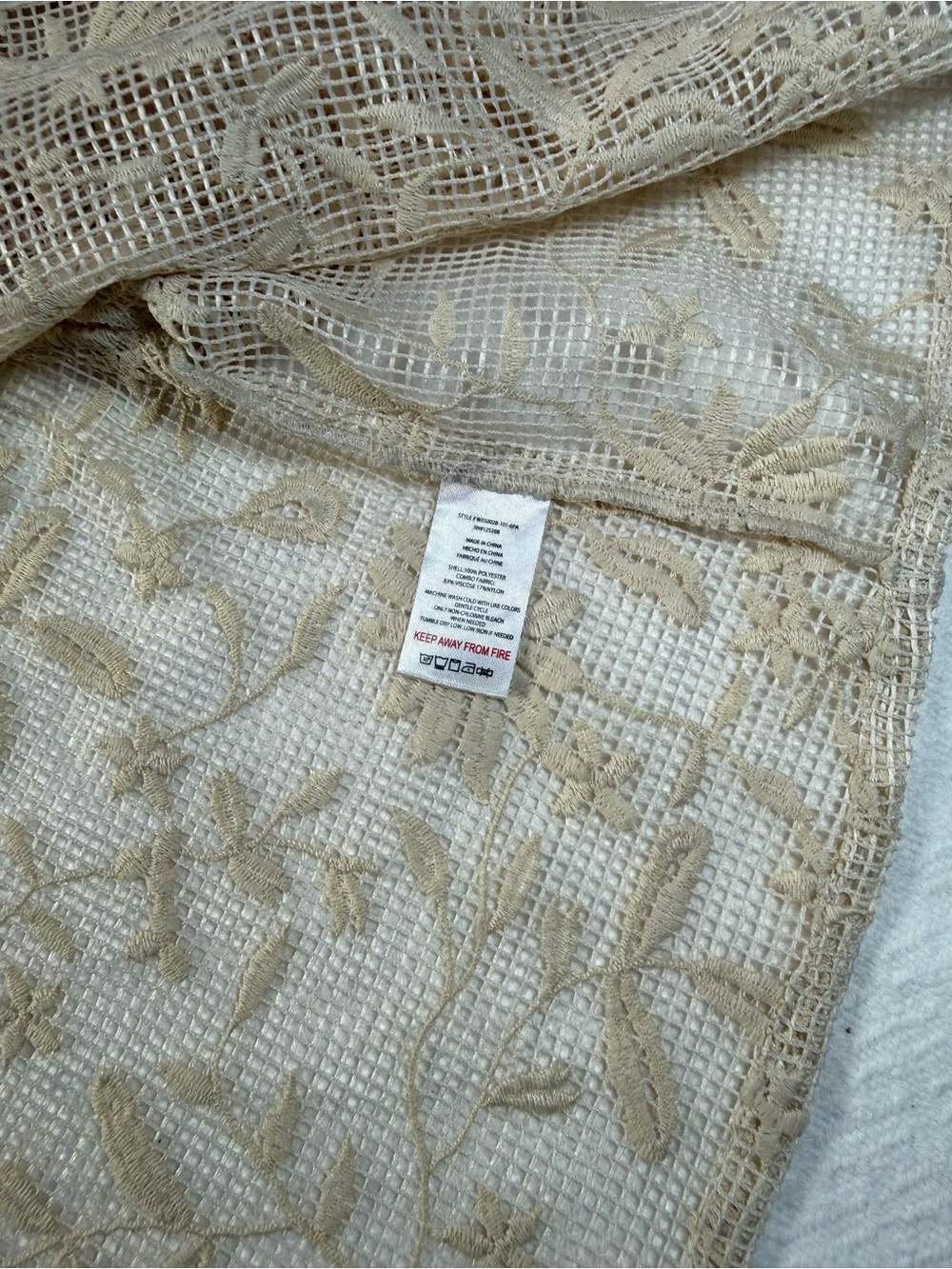 Jason Wu Ivory Floral Embroidered Lace Cropped Button Front Blouse L - Picture 7 of 10